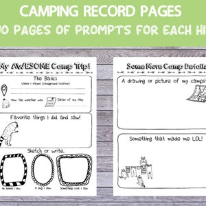 Barnens campingdagbok, lägerspel och aktiviteter (utskrivbar PDF) bild 4