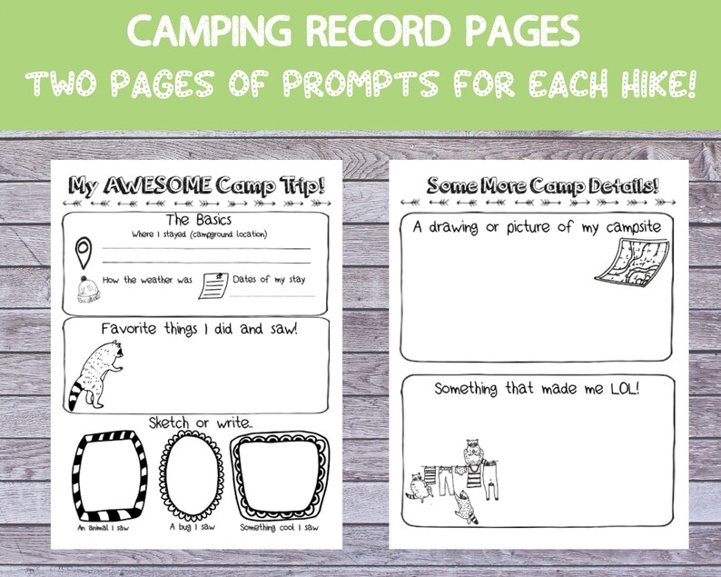 Barnens campingdagbok, lägerspel och aktiviteter (utskrivbar PDF) bild 4