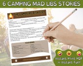 Camping Mad Libs Printable - 6 Funny Stories for Kids - Instant Download
