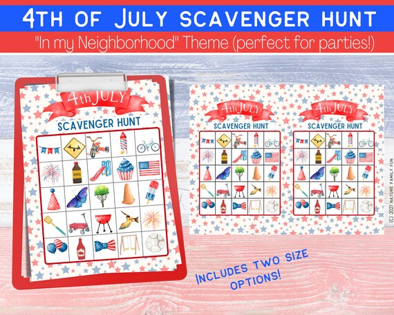 CUTE 4th of July Scavenger Hunt in My