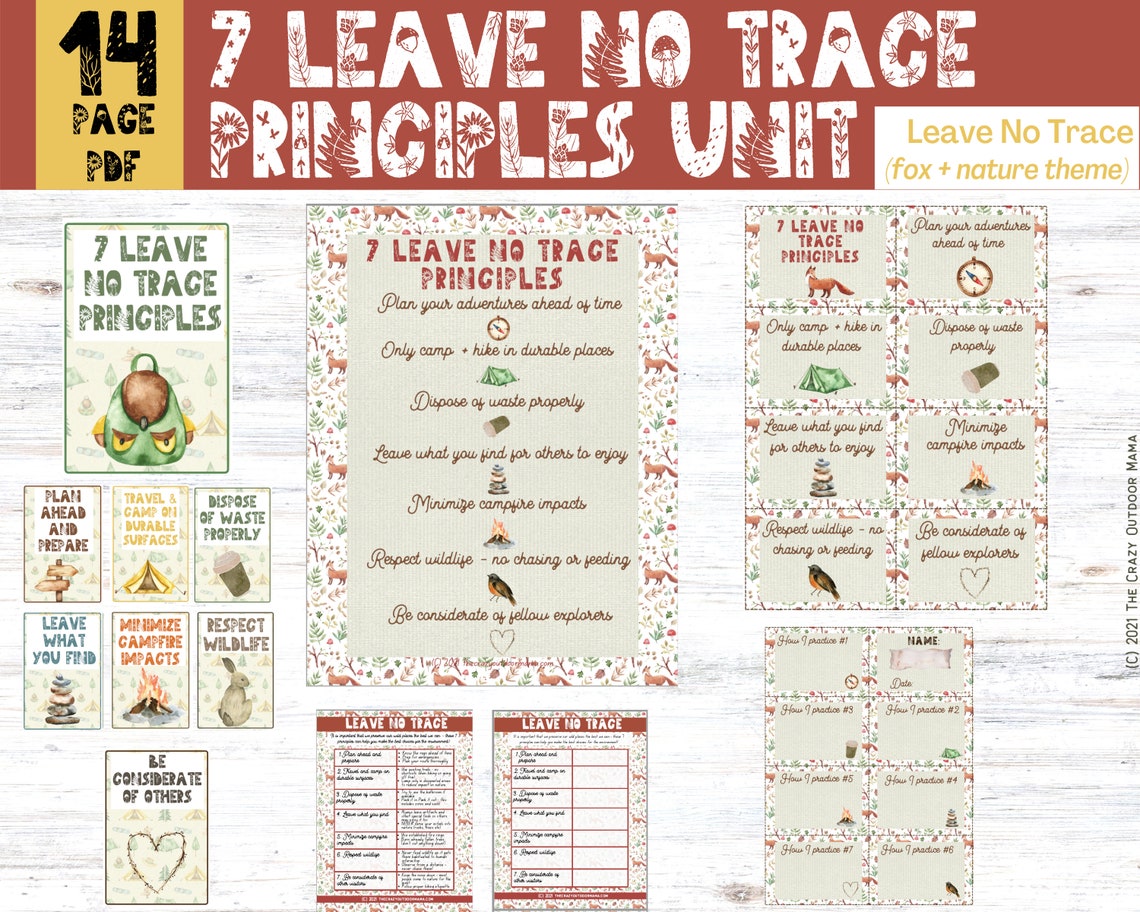 Leave No Trace Printable Activity for Kids forest School, Earth Day ...
