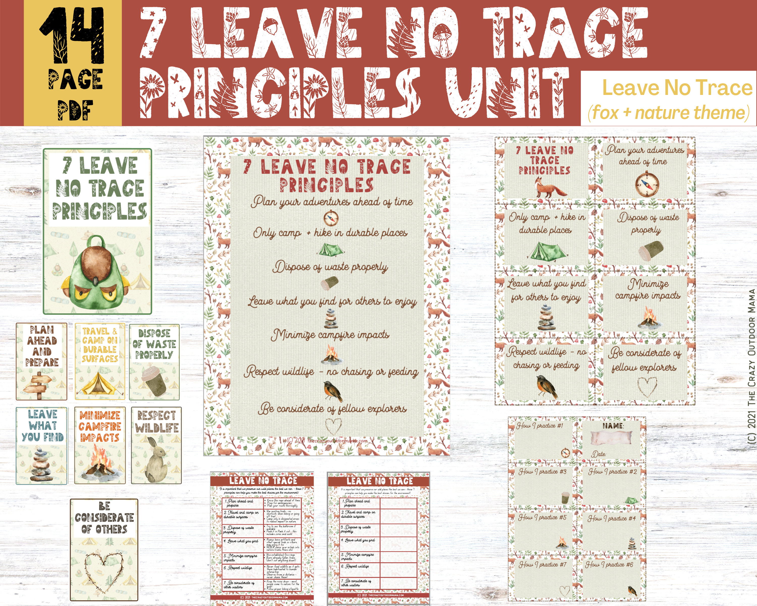 Leave No Trace Printable Activity for Kids (forest School, Earth Day ...
