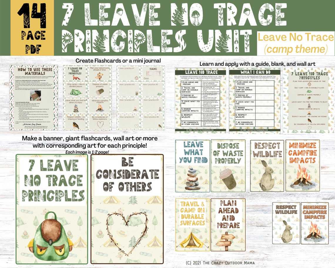 Leave No Trace Printable Activity for Kids