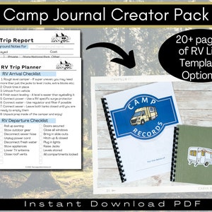 Custom Bound Camp Journal Creator | RV Journal Checklist Printables | Camping Planner