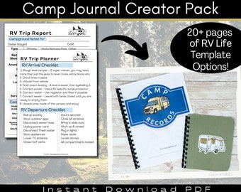 Custom Bound Camp Journal Creator | RV Journal Checklist Printables | Camping Planner