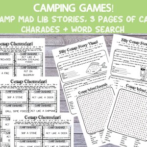 Barnens campingdagbok, lägerspel och aktiviteter (utskrivbar PDF) bild 7