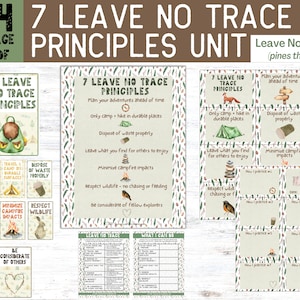 Leave No Trace Printable Activity For Kids (Forest School, Earth Day Kids Activity, Nature School, FOREST PINES THEMED)