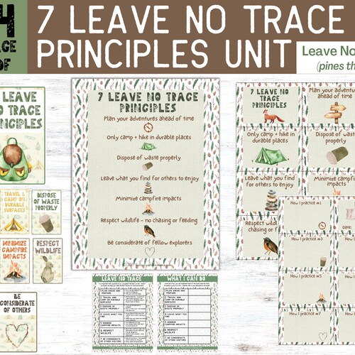 Leave No Trace Printable Activity for Kids forest School - Etsy