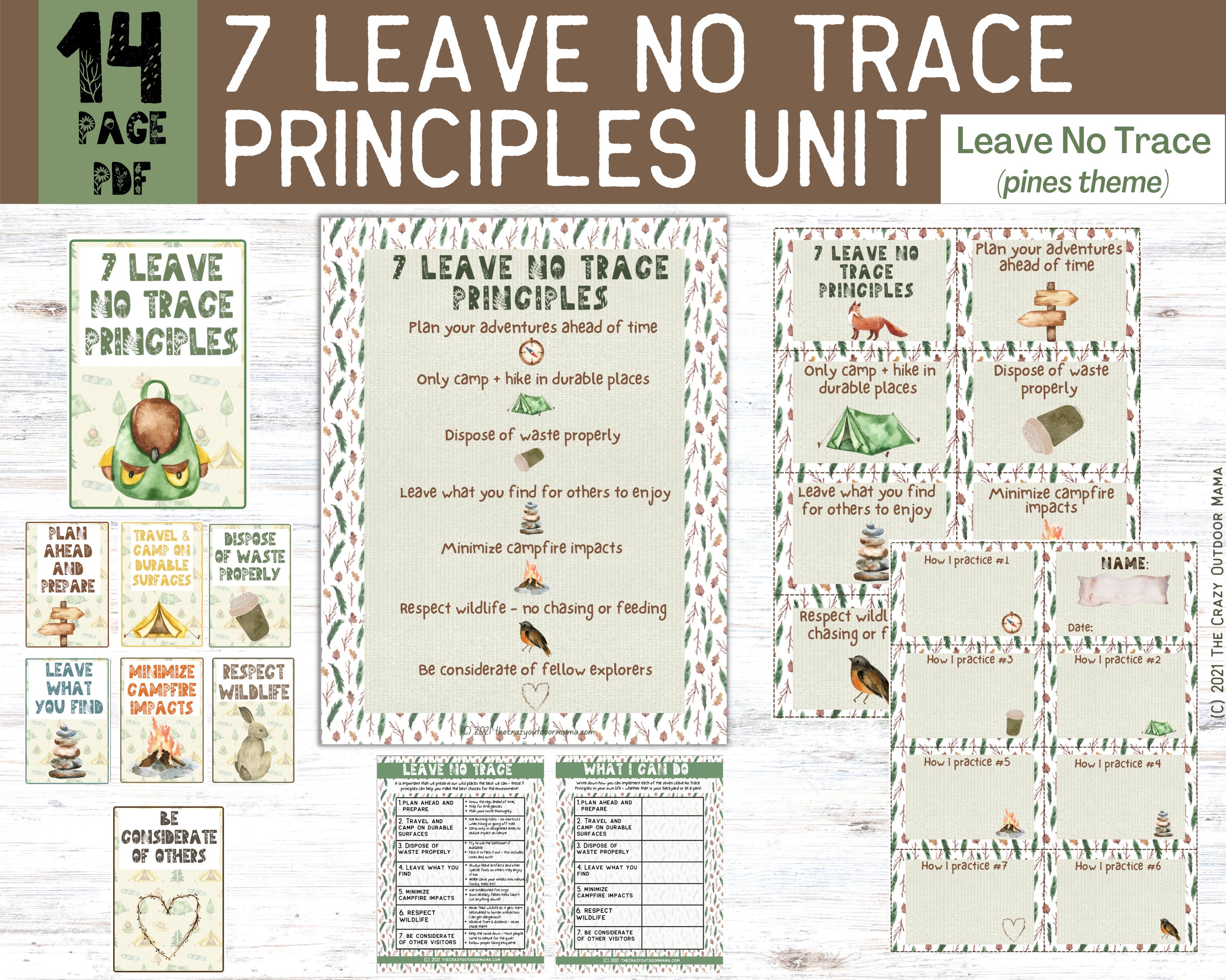 Leave no trace printable activity for kids forest school earth day