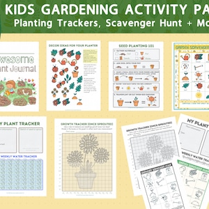 Educational + FUN Gardening Journal for Kids - plant growth tracker, watering tracker, seed planting and more [Printable PDF]