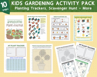 Educational + FUN Gardening Journal for Kids - plant growth tracker, watering tracker, seed planting and more [Printable PDF]