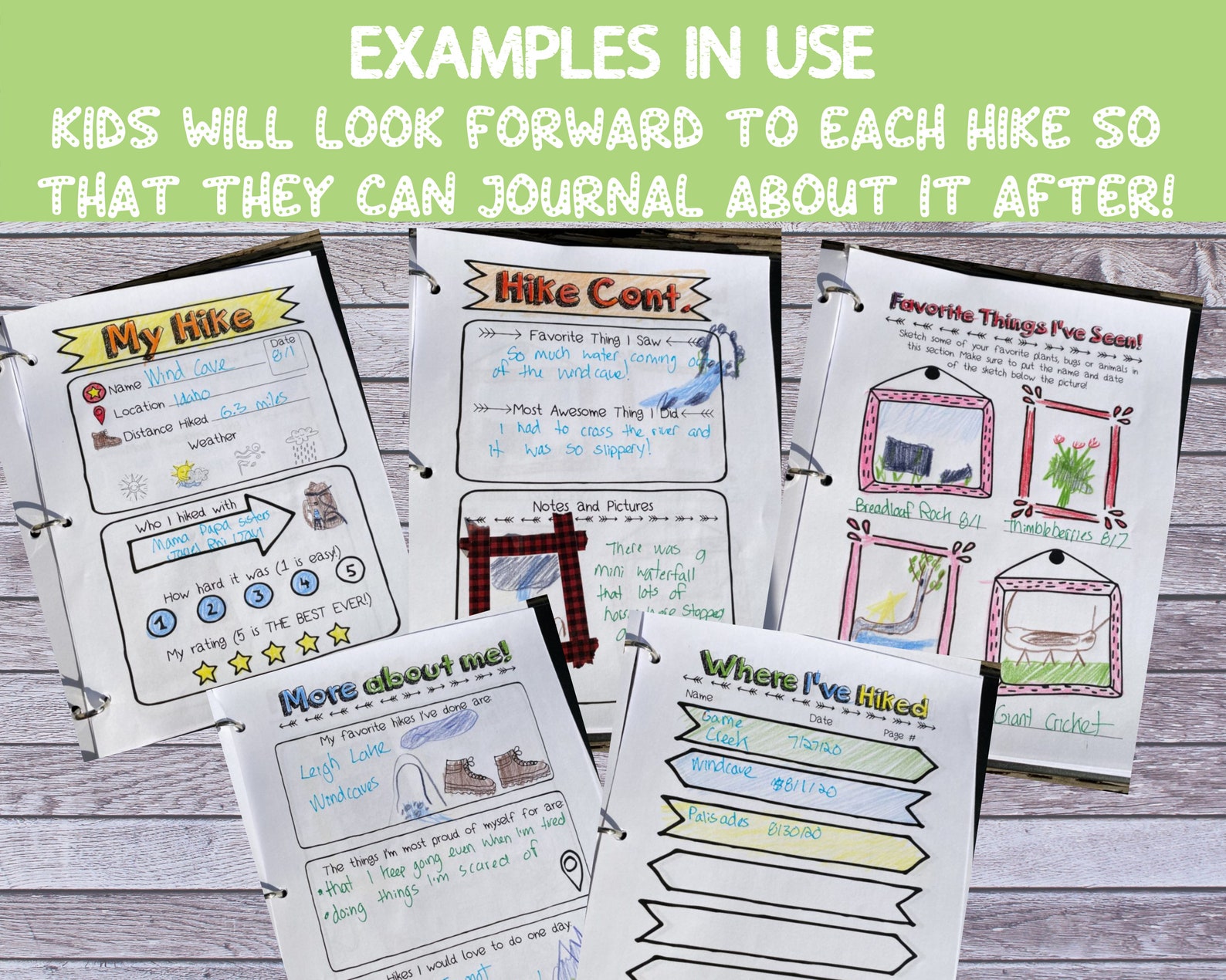 Printable Kids Hiking Journal With Hiking Trail Games Etsy