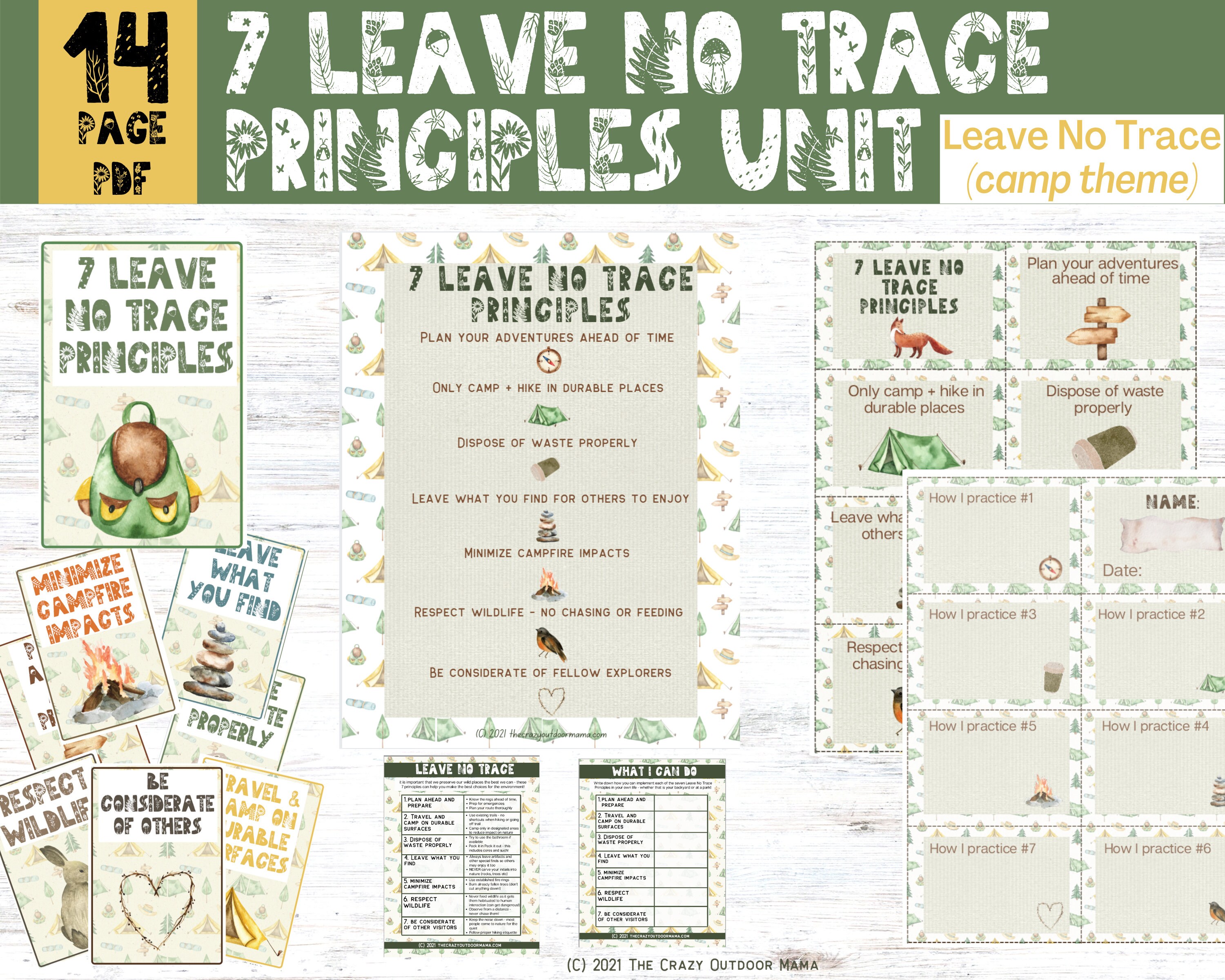 Leave No Trace Printable Activity for Kids forest School - Etsy