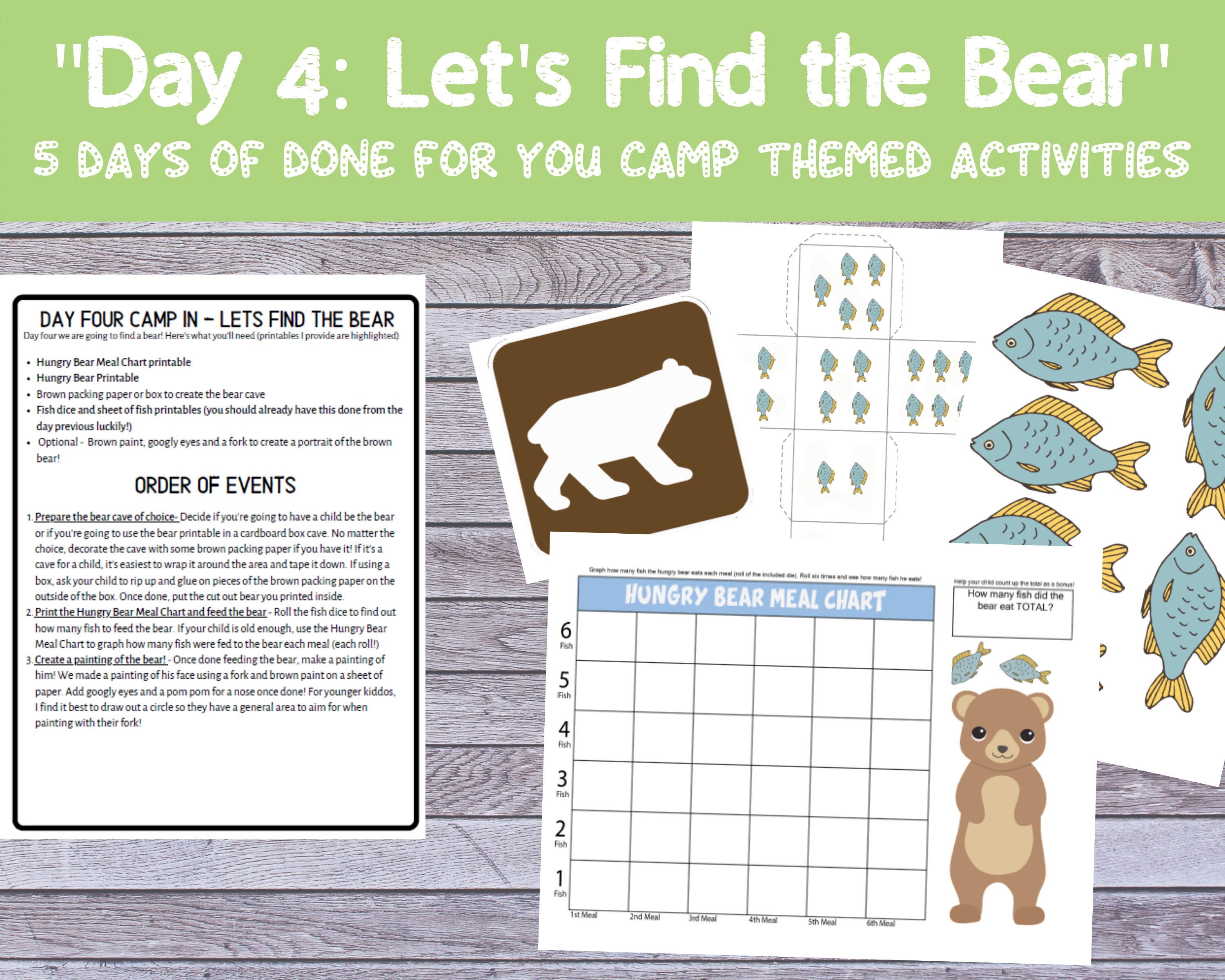 48 Page "great Camp In" 5 Day Activity Packet [printable PDF With ...