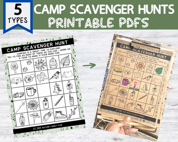 5 Printable Camping Scavenger Hunts Perfect for camping