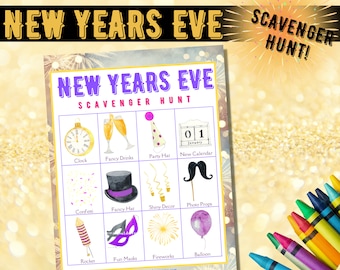 New Years Eve Scavenger Hunt for Kids! [Printable PDF New Years Eve Family Game]