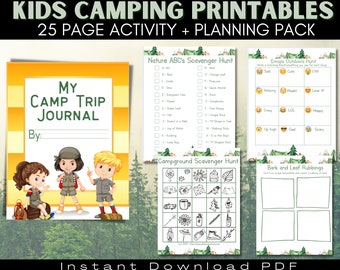 ULTIMATE Kids Camping Packet - 25 Pages of Kids Camp Games, Crafts, Checklists and More!