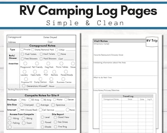 Simple RV Campground Logs [Clean Design includes Amenities, Cost, Discounts and More!]