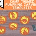 7 Halloween Themed Camping Pumpkin Carving Templates [printable PDF ...
