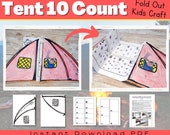 10 Count Fold Out Tent Craft For Kids - Perfect for Camp Week, Summer Camp, or Nature Themed Counting Practice!