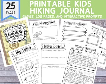 Printable Kids Hiking Journal with Hiking Trail Games, Scavenger Hunts, Fun Journal Prompts and More! [25 pg PDF]