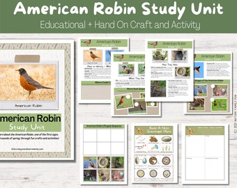American Robin Study Unit, Nature Craft, Forest School (Printable PDF)