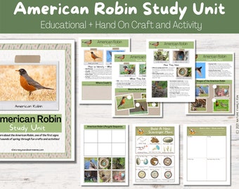 American Robin Study Unit + Craft for Forest School, Summer School or Nature Learning at Home! [Printable PDF]