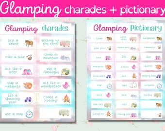 Glamping Charades + Pictionary [Fun Camping Party Game or Glamping Activity]