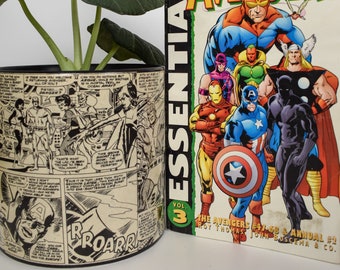 Retro Avengers Comic Book Pages Planter (6.5 inch)