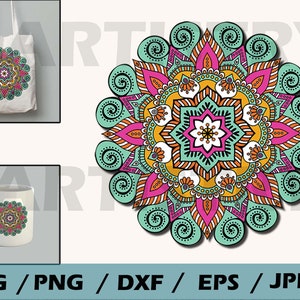 Mandala svg , Zentangle svg , Mandala clipart ,Colored mandala , Silhouette cut file , digital cutting file ,Round pattern, instant download