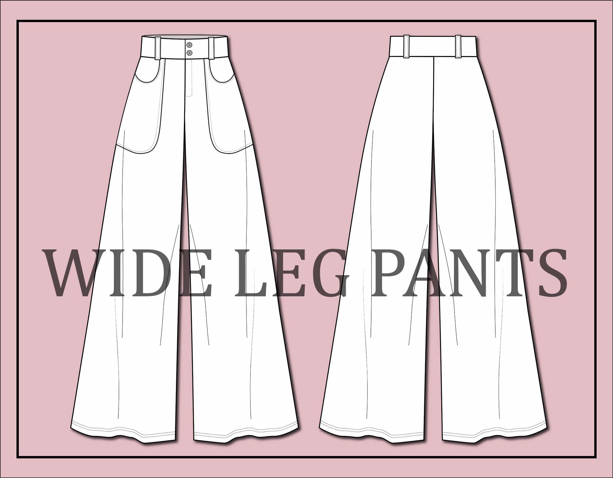 Pants fashion flat technical drawing template | Fashion pants, Fashion flats,  Fashion