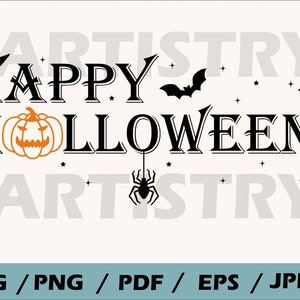 Happy Halloween svg , halloween svg , pumpkin svg , halloween clipart svg , halloween silhouette cut file , SVG files for cricut