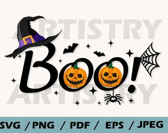 Halloween Boo svg , halloween svg , pumpkin svg , halloween  boo clipart svg , halloween silhouette cut file , SVG files for cricut