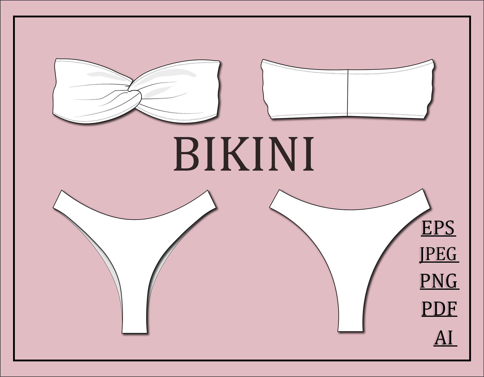 Bikini Vector swimsuit Vectorfashion Flat Sketch for Adobe Illustrator Bikini Vector swimsuit Vectorfashion Flat Sketch for Adobe Illustrator