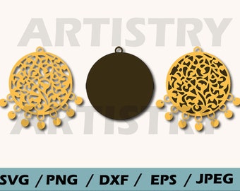 Earring SVG ,Round Earring SVG ,Earrings template cutting files ,cricut cut files ,instant downoad ,silhouette cut files,SVG files