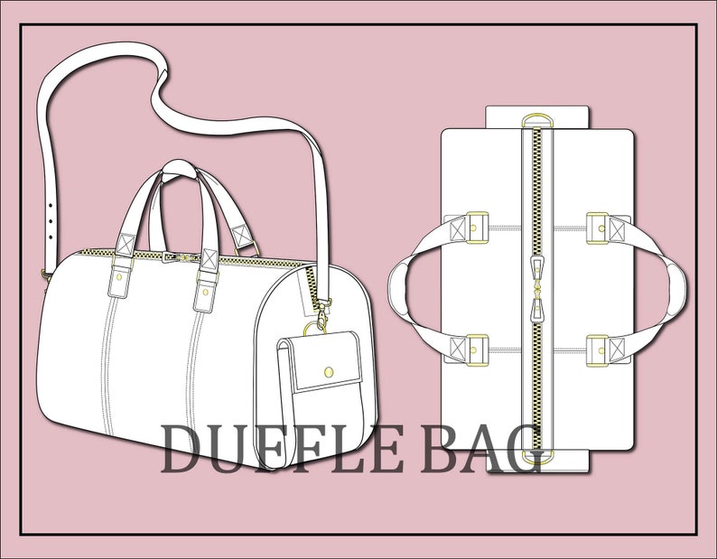 Duffle Bag Vector Bag Vector-fashion Flat Sketch for Adobe - Etsy