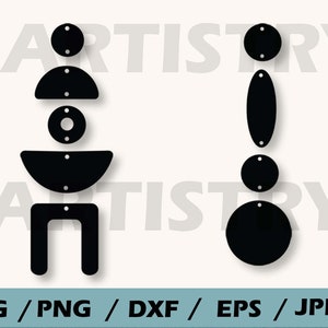 Earring SVG ,Geometric earrings SVG ,leather earrings ,cricut cut files ,instant downoad ,silhouette cut files ,print files