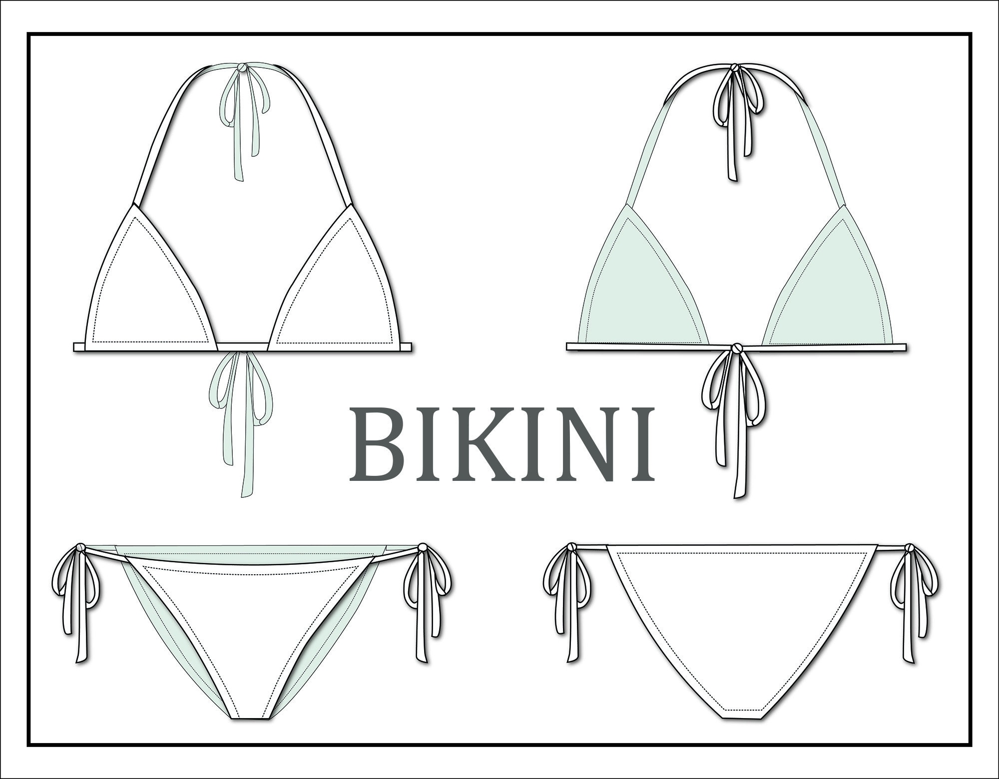 swimwear drawing templates