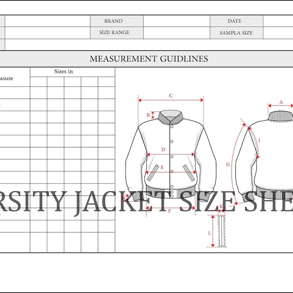 Varsity Jacket Tech Pack Etsy
