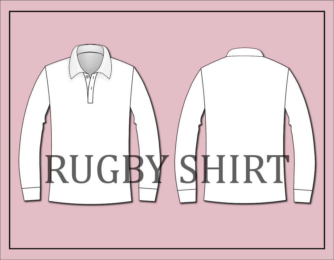 Rugby Shirt Vectorpolo Tshirt Vectorfashion Flat Sketch for Etsy