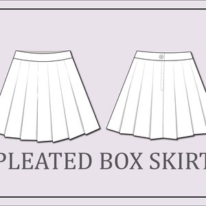 Skirt vector -pleated box skirt vector-fashion flat sketch for adobe illustrator - technical drawing - socks template - skirt flat sketch