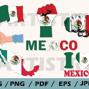 Pakiet Flagi Meksyku SVG, Bandera de México SVG, Kocham Meksyk SVG, Chwyt Pięścią Chwytanie flagi SVG, Meksyk powiewająca flaga SVG, orzeł SVG