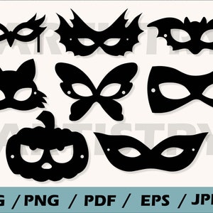 Masquerads mask SVG , carnval mask clipart , costume party bundle , halloween svg , mask silhouette svg cut file , SVG files for cricut