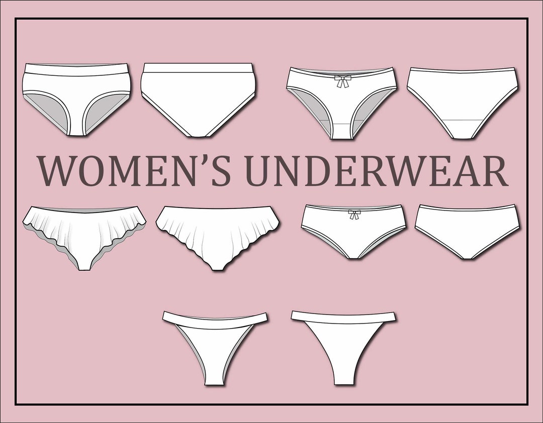 Women's Underwear Vector Underwear Vector fashion Flat Sketch for