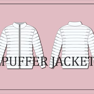 Puffer Jacket Vector Template: Fashion Flat Sketch (Digital Download)
