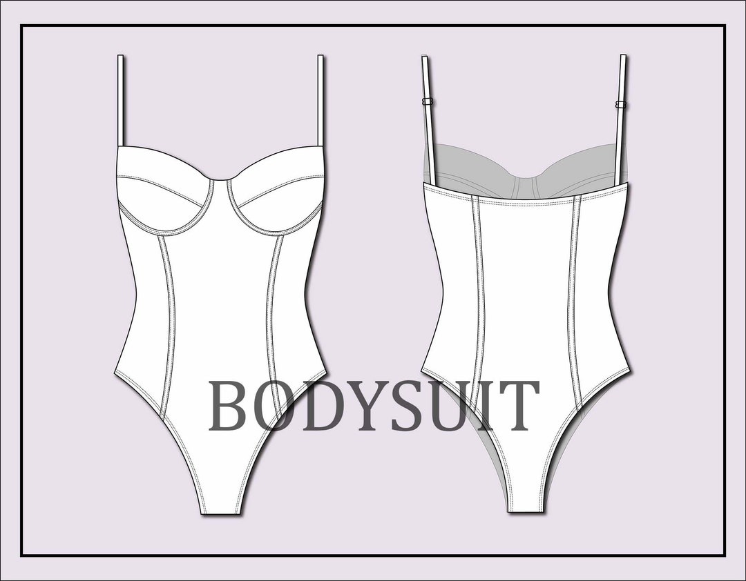 Bodysuit Vector Template: Fashion Flat Sketch (digital Download) - Etsy