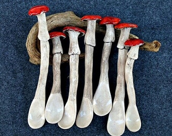 Ceramic mushroom spoon