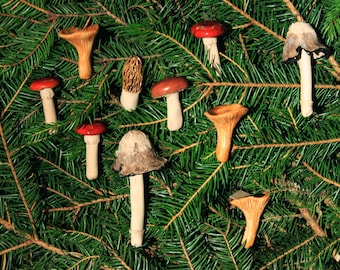 Hongo de cerámica, decoración navideña