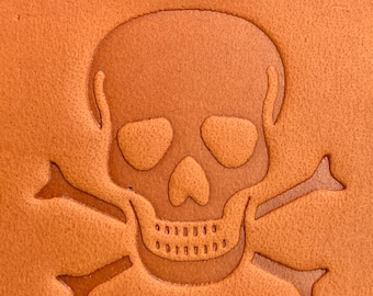 Skull & Bones - Delrin Leather Stamp, 1.5", Clicker Stamp, Pirate Theme