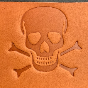 Skull & Bones - Delrin Leather Stamp, 1.5&quot;, Clicker Stamp, Pirate Theme